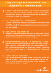 5 Ways to Support Someone You Love Who Has Experienced a Traumatic Event