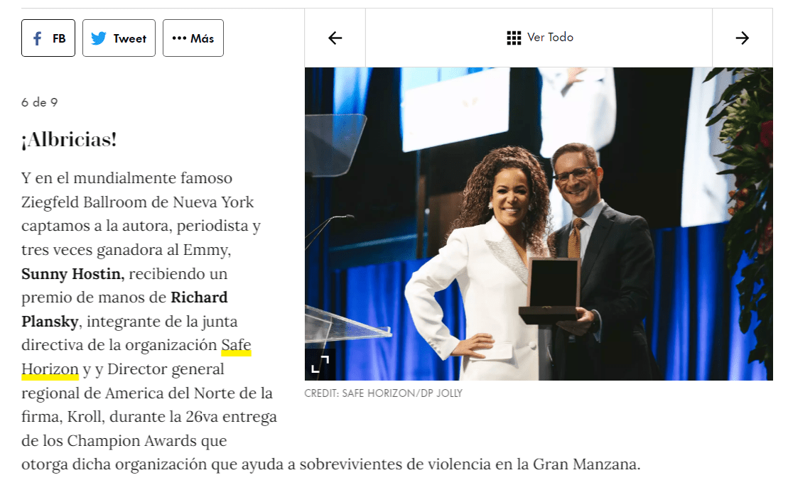 People EN ESPAÑOL Sunny Hostin Champion Celebration 2022